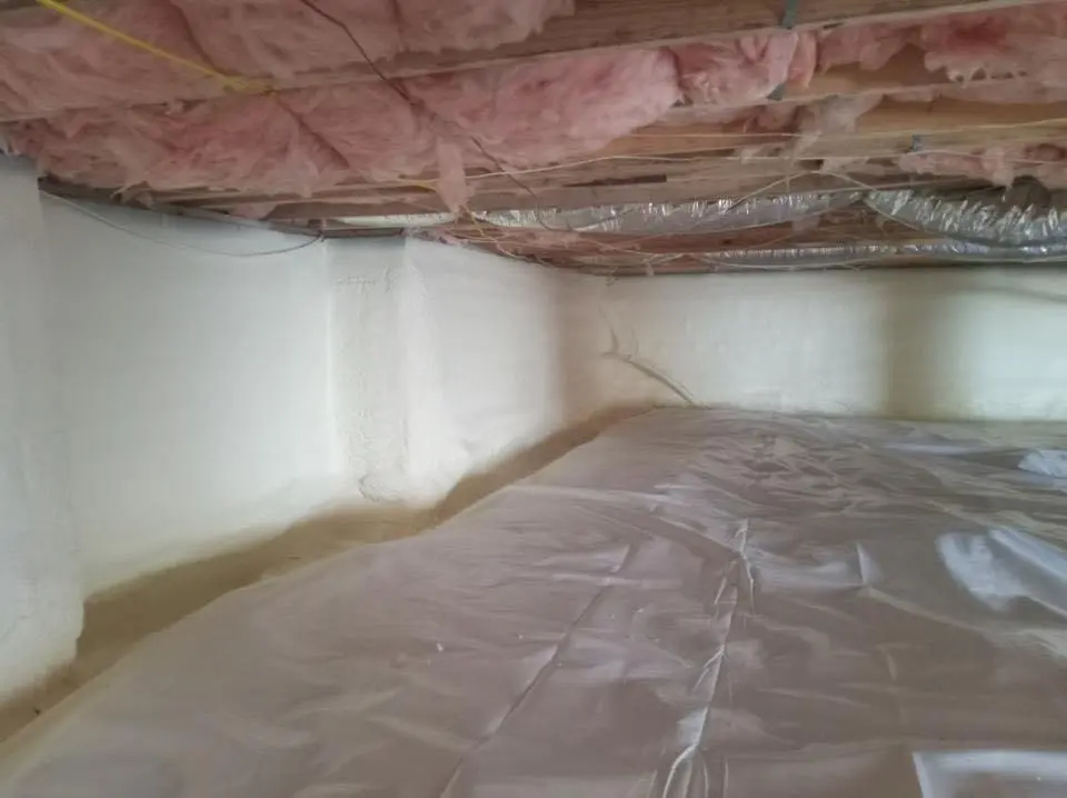 Crawl space encapsulation with closed-cell spray foam for Roof Maintenance in Bruce